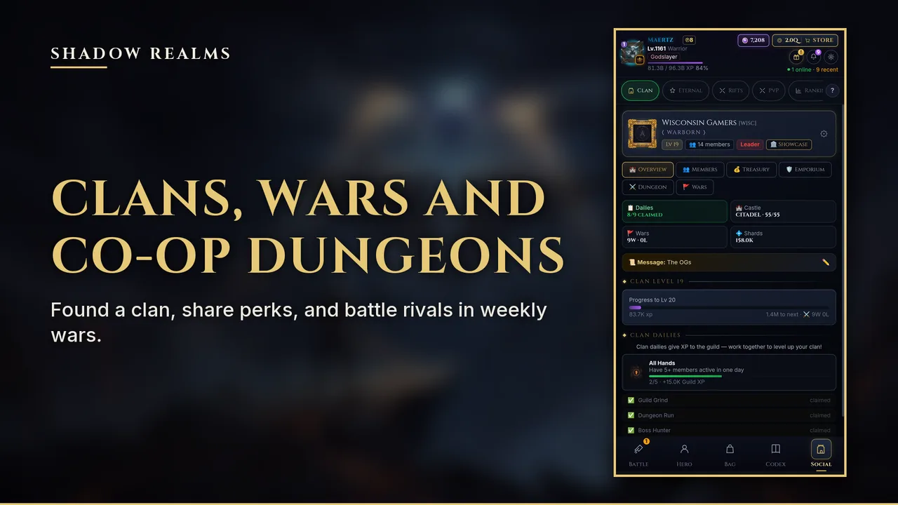 Clans, wars and co-op dungeons